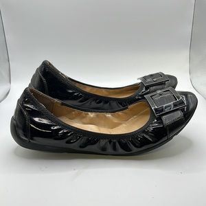Marc Fisher Rosa Slip On Flats Shoes Black Buckle Womens Size 8.5 M